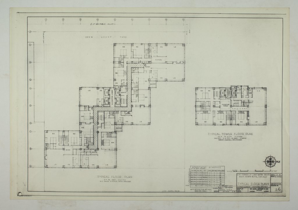 Typical tower floor plan - Rebori, Andrew, 1886-1966