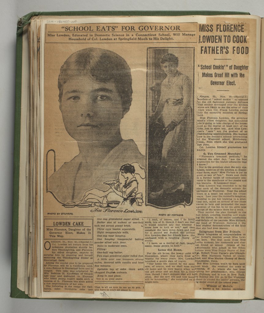 Miss Florence Lowden to Cook Father's Food - Chicago Tribune