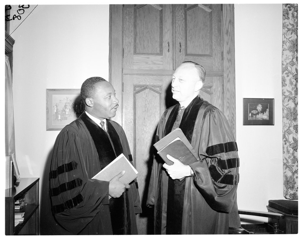 Rev. Dr. Martin Luther King Jr. with Rev. Dow Kirkpatrick in Evanston, Illinois - Chicago Sun-Times