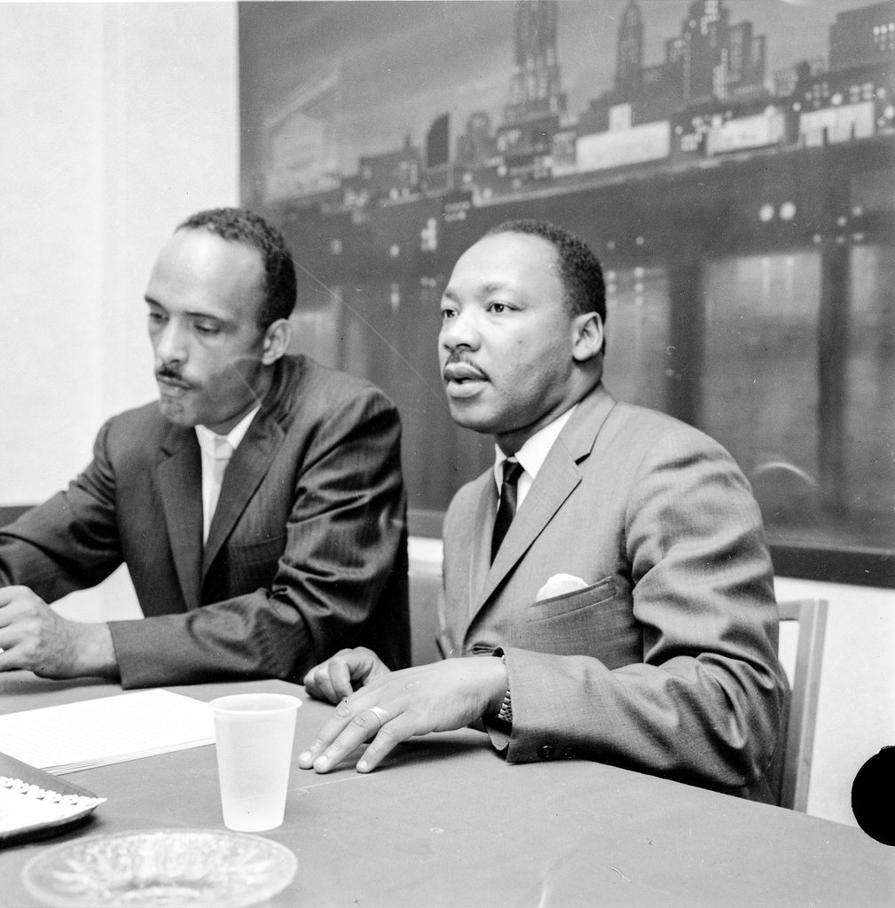 Dr. Martin Luther King Jr. and Al Raby at the Sherman House - Chicago Sun-Times