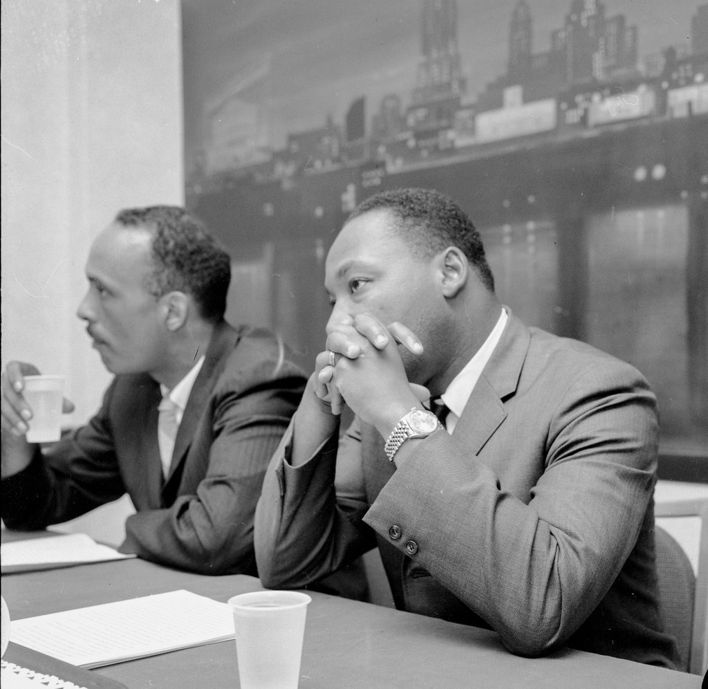 Dr. Martin Luther King Jr. and Al Raby at the Sherman House - Chicago Sun-Times