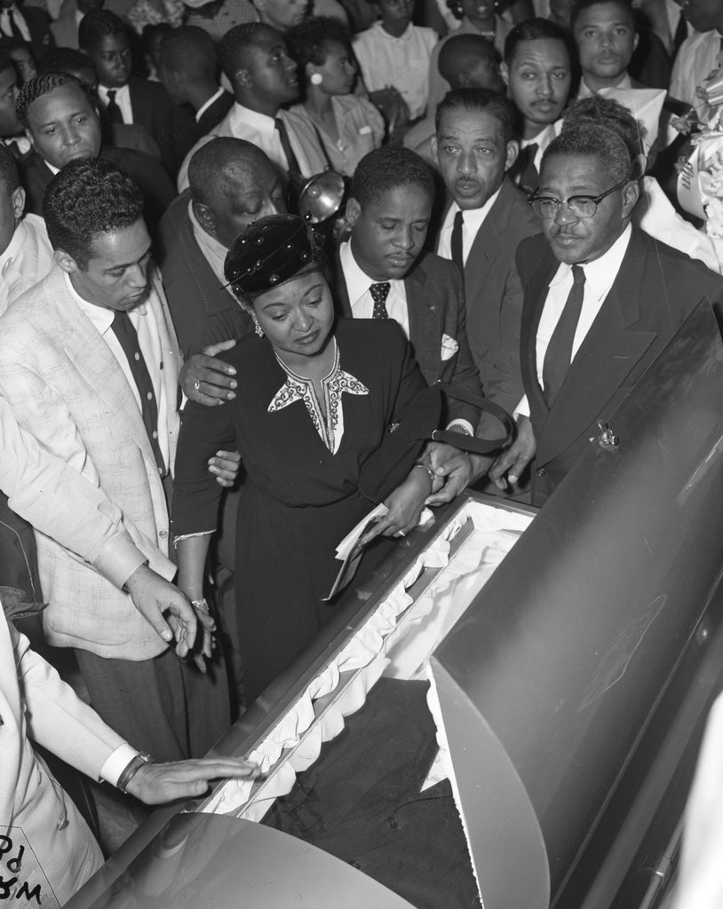 Mamie Bradley at funeral service for Emmett Till - Ralph Walters for Chicago Sun-Times
