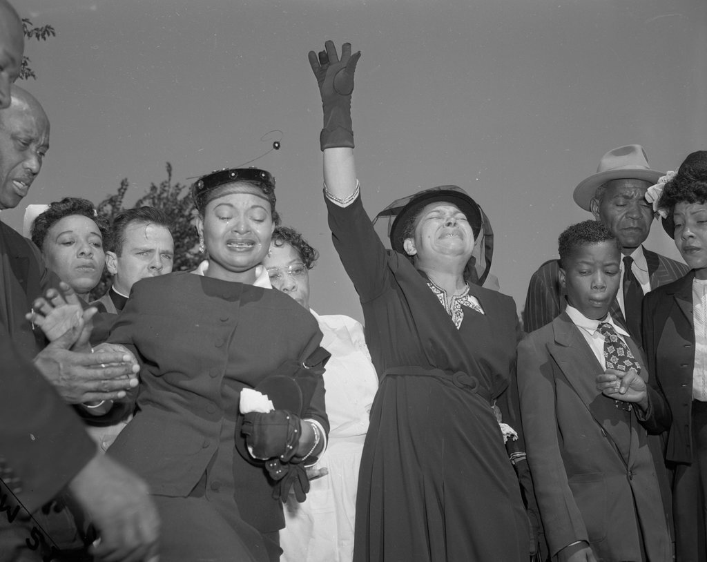 Family of Emmett Till at his burial service - Dave Mann for Chicago Sun-Times
