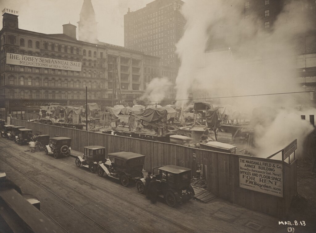 Marshall Field & Co. annex building construction site