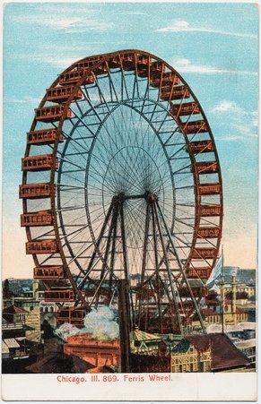 Postcard featuring an illustration of the Ferris Wheel at the World's Columbian Exposition - P. Schmidt Publishers