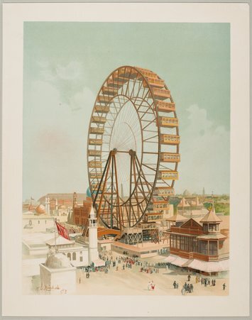 Ferris wheel and Midway Plaisance at the World's Columbian Exposition - Nichols, H. D.