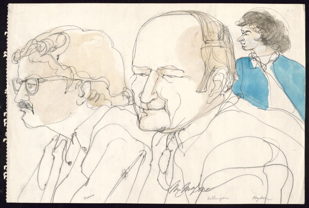 John Froines, Dave Dellinger, and Tom Hayden at Chicago Seven (Chicago Eight) Trial - McMahon, Franklin