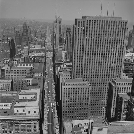 Aerial view from Chicago Board of Trade Building - Mead, Mildred