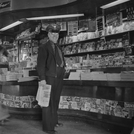 Newspaper and magazine stand at Englewood Station - Mead, Mildred