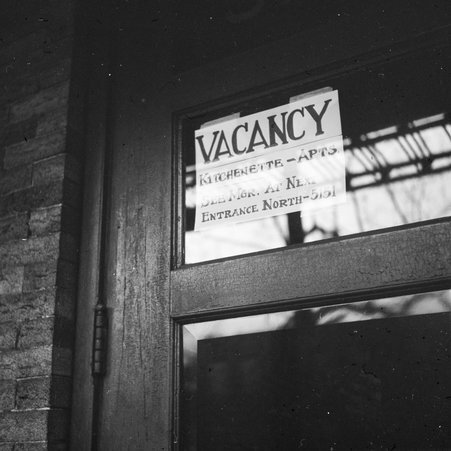 Vacancy sign at 5155 South Cornell Avenue in Hyde Park - Mead, Mildred
