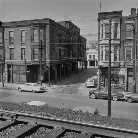 Cable car tracks on South Lake Park Avenue in Hyde Park-Kenwood - Mead, Mildred