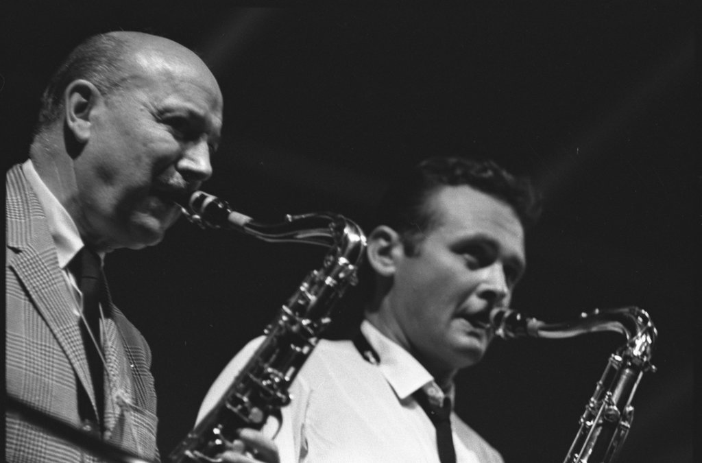 Stan Getz and Bud Freeman at the Down Beat Jazz Festival - Flerlage, Raeburn, 1915-2002