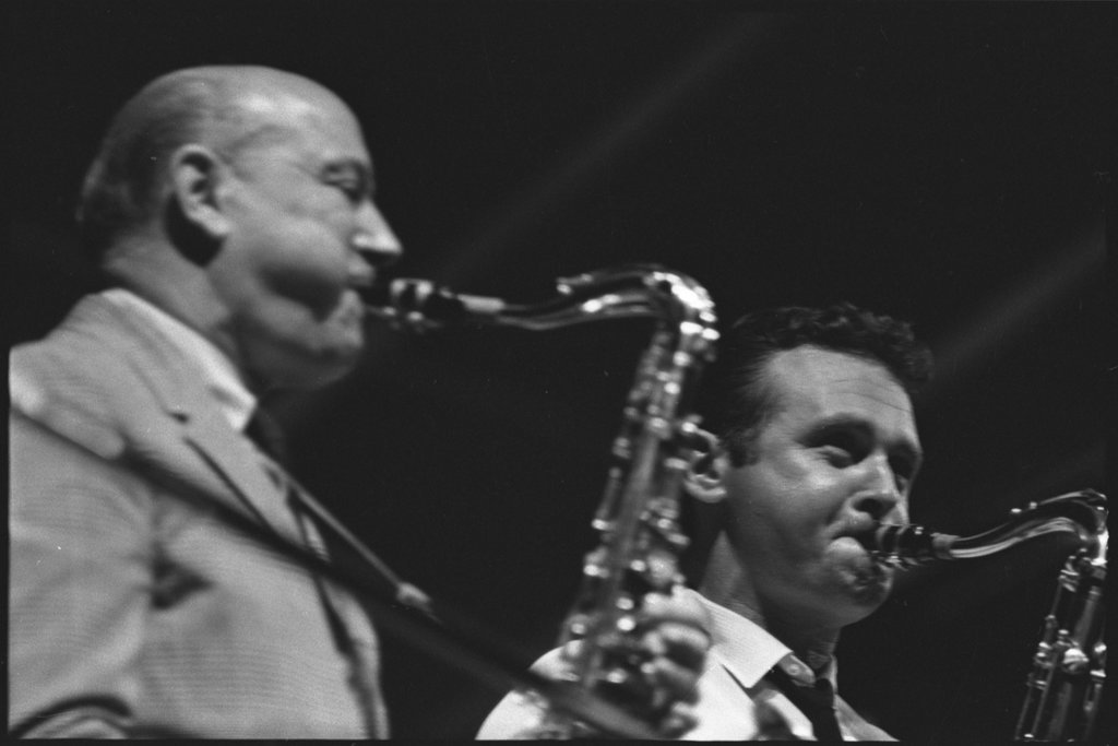 Stan Getz and Bud Freeman at the Down Beat Jazz Festival - Flerlage, Raeburn, 1915-2002