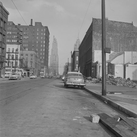 View east from North LaSalle Street and West Illinois Street on the Near North Side - Mead, Mildred