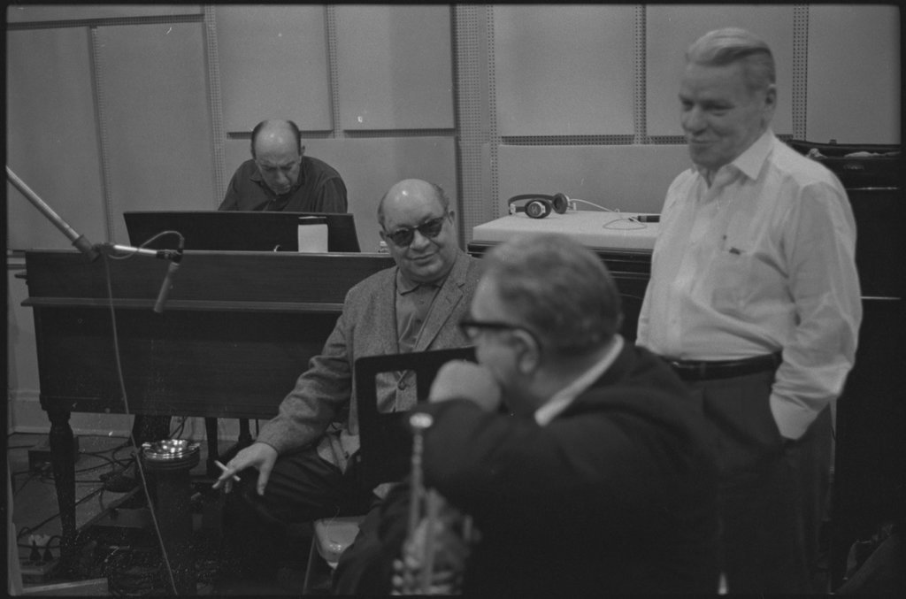 Musicians during a recording session - Flerlage, Raeburn, 1915-2002