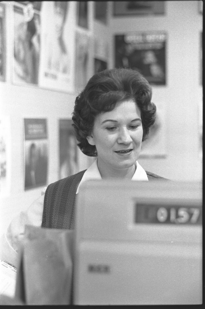 Bernice Smith working at Conway's Record Store - Flerlage, Raeburn, 1915-2002