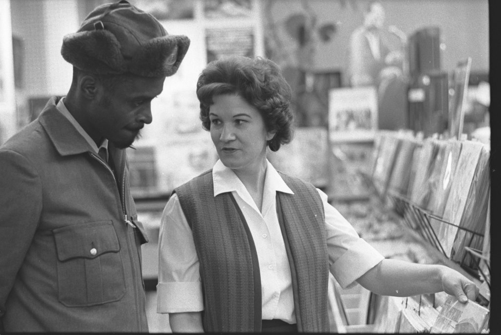 Bernice Smith working at Conway's Record Store - Flerlage, Raeburn, 1915-2002