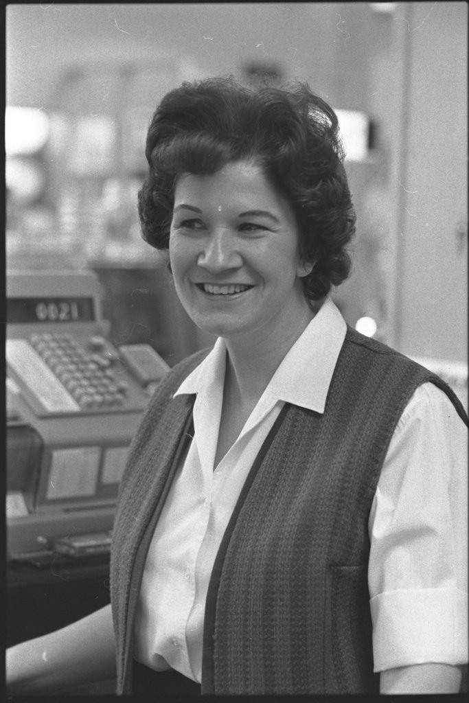 Bernice Smith working at Conway's Record Store - Flerlage, Raeburn, 1915-2002