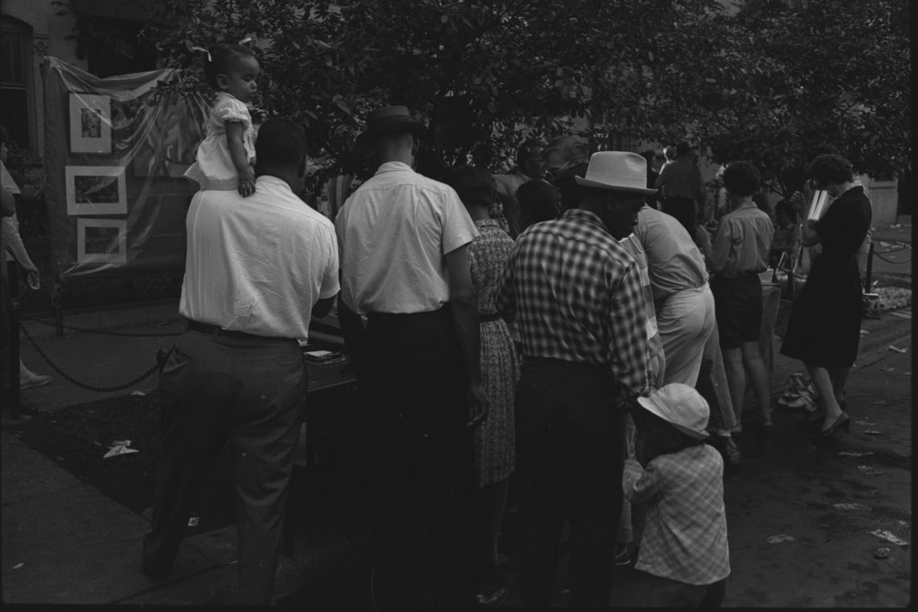 Views of family and friends and  an unidentified art fair - Flerlage, Raeburn, 1915-2002