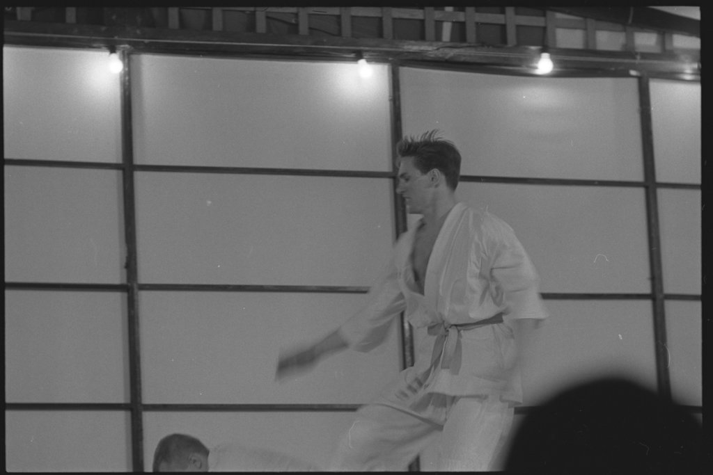 Performance of people wearing traditional Japanese costume - Flerlage, Raeburn, 1915-2002
