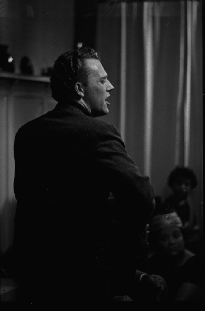 Sandy Paton and other musicians playing during at folk party at Jenbal - Flerlage, Raeburn, 1915-2002