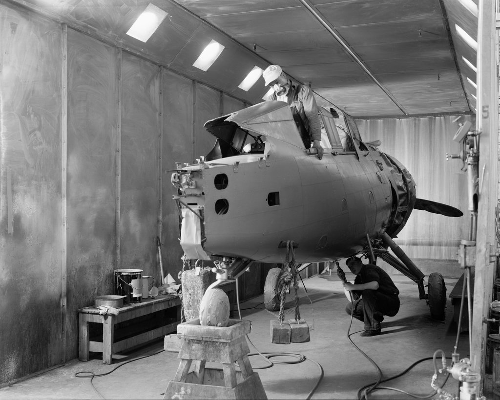 Chicago History Museum Images - Workers building airplane, Curtiss ...