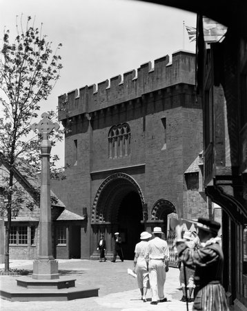 Old English village Midway Exhibit at the Century of Progress World's Fair - Hedrich-Blessing