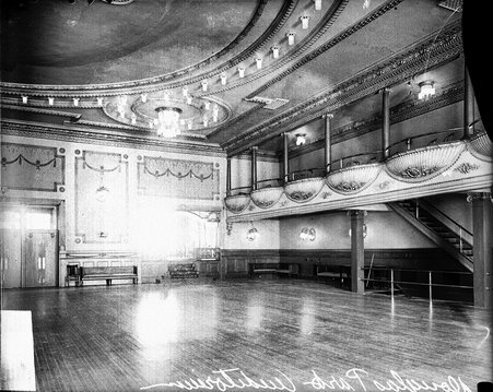 Douglass Park Auditorium, interior room with balcony - Chicago Daily News, Inc.