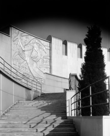 Relief sculpture from the court of the Electrical Building at the Century of Progress World's Fair - Hedrich-Blessing