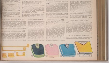 Advertisement for bathroom scales in Montgomery Ward catalog - Montgomery Ward