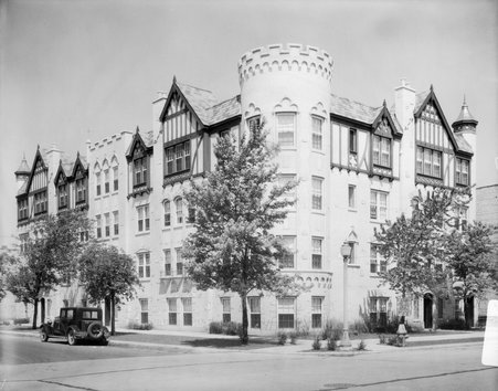 Exterior View of Apartment Building - Hedrich-Blessing
