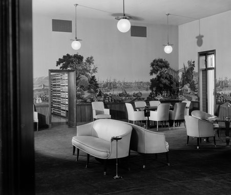 Sitting room with murals, Jefferson County Courthouse - Hedrich-Blessing