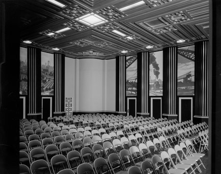 View of auditorium walls at Illinois Host Pavilion, Century of Progress International Exposition - Hedrich-Blessing