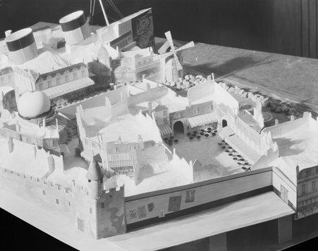 Aerial view, architectural model of Streets of Paris exhibit, Century of Progress International Exposition - Hedrich-Blessing