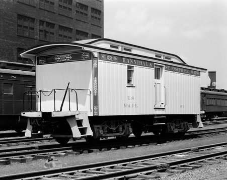Hannibal & St. Joseph railroad mail car - Hedrich-Blessing