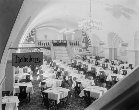 Dining room in the Old Heidelberg Inn restaurant - Hedrich-Blessing