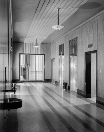 Elevator lobby in the North Dakota State Capitol - Hedrich-Blessing