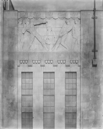 Chicago Stadium exterior relief - Hedrich-Blessing