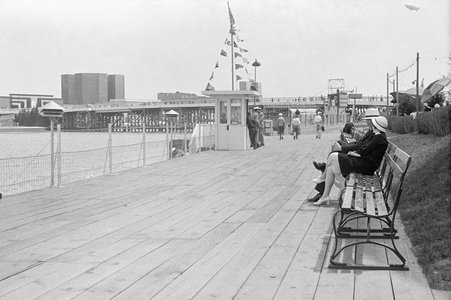 Boardwalk, Lagoon, Electrical Group, Bridge, and Goodyear Blimp at Century of Progress - Cook, O. L.