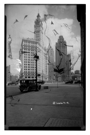 Wrigley Building Medinah Club and Tribune Building from Wacker Drive, Chicago, Illinois - Childs, Charles R., 1875-1960
