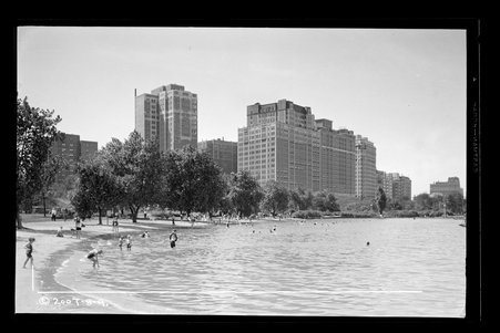 Skyline from Belmont Harbor, Chicago, Illinois - Childs, Charles R., 1875-1960