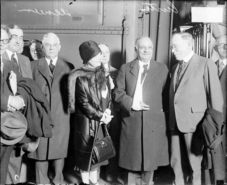 Charles Curtis, Vice President, with a group of people and Senator Charles S. Deneen - Chicago Daily News, Inc.