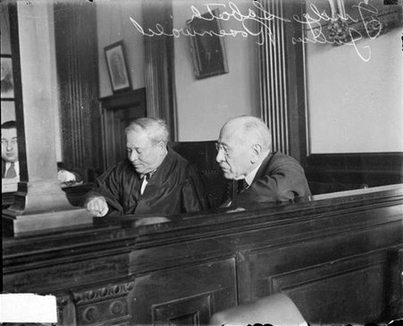 Cook County Superior Court Judge Joseph Sabath and philanthropist Julius Rosenwald, dark exposure - Chicago Daily News, Inc.