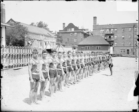 Inspection of lifeguards on a Chicago beach - Chicago Daily News, Inc.