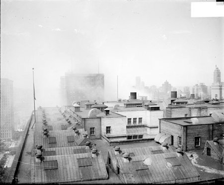 Tops of buildings at the Chicago Daily News Sanitarium - Chicago Daily News, Inc.