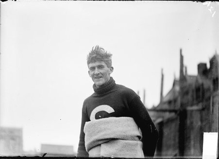 Athlete, Catlin, standing outdoors - Chicago Daily News, Inc.