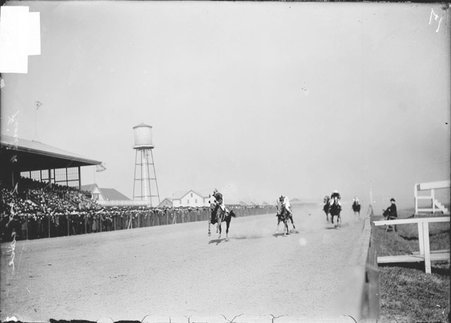 Horse racing, Worth Race Track, finish of second race - Chicago Daily News, Inc.
