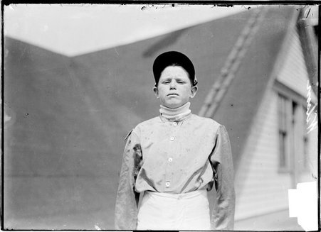 Jockey, L. Wilson, facing the camera, Worth Race Track - Chicago Daily News, Inc.