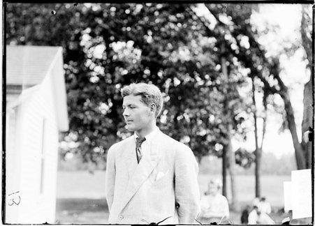 Golfers, H. Chandler Egan, standing on grounds of the Exmoor Country Club - Chicago Daily News, Inc.