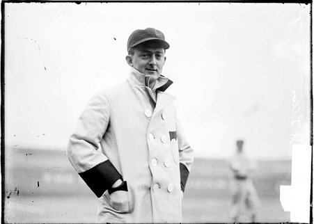Baseball player, Jim Buchanan, St. Louis Browns, standing on the field at South Side Grounds - Chicago Daily News, Inc.